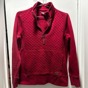 L.L. Bean Burgundy Quilted Pullover